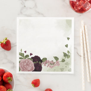 Rosa und Blume Serviette