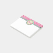 Rosa und Blüte mit dem Namen Label & Ribbon Post-it Klebezettel (angewinkelt)
