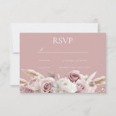 Rosa- und Blütenhochzeit der Rose RSVP Karte (Vorderseite)