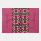 Rosa und Bordeaux Geschirrtuch (Horizontal)