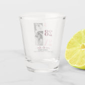 Rosa und Bordeaux, zwei Foto Save the Date Schnapsglas (Rückseite)