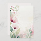 Rosa und bordeauxfarbene Blütenblume Hochzeit Einladung (Vorne/Hinten)