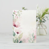 Rosa und bordeauxfarbene Blütenblume Hochzeit Einladung (Stehend Vorderseite)