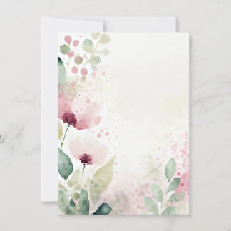 Rosa und bordeauxfarbene Blütenblume Hochzeit Einladung