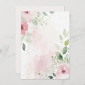 Rosa und bordeauxfarbene Blütenblume Hochzeit Einladung (Vorne/Hinten)