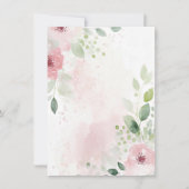 Rosa und bordeauxfarbene Blütenblume Hochzeit Einladung (Vorderseite)