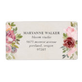 Rosa und bordeauxfarbene Rücksendeadresse (Vorne)