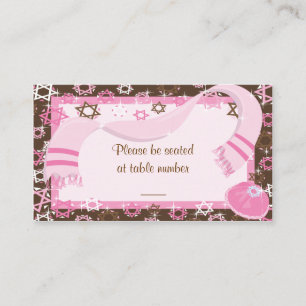 Rosa und braun Bat Mitzvah TischPlatzkarten Platzkarte