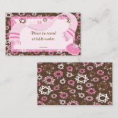 Rosa und braun Bat Mitzvah TischPlatzkarten Platzkarte (Vorne/Hinten)