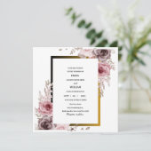 Rosa und braun Elegante Rose Hochzeit der Blumen Save The Date (Stehend Vorderseite)