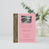 Rosa und braun Geblüht (benutzerdefinierbar) Ankündigungspostkarte (Stehend Vorderseite)