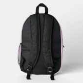 Rosa und braun gepunkteter Rucksack mit personalis (Rückseite)