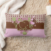 Rosa und braun karierte Babyelemente Lendenkissen (Decke)