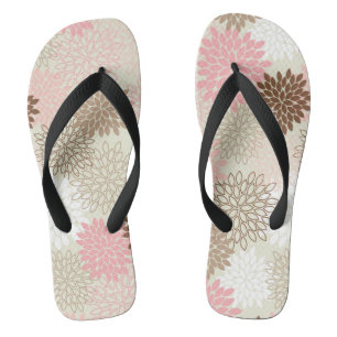 rosa und braun-mattes Muster Badesandalen