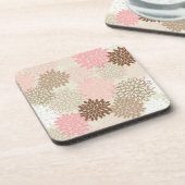 rosa und braun-mattes Muster Getränkeuntersetzer (Linke Seite)