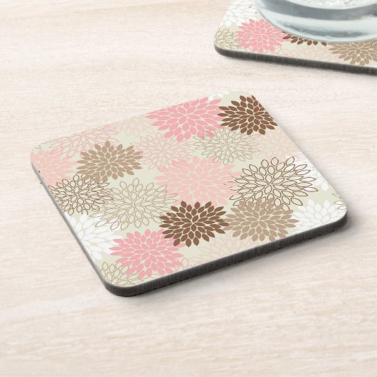 rosa und braun-mattes Muster Getränkeuntersetzer (Linke Seite)