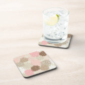 rosa und braun-mattes Muster Getränkeuntersetzer (Rechte Seite)