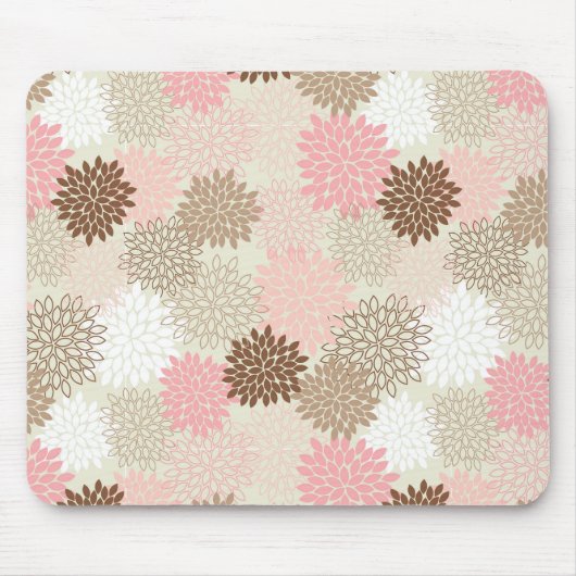 rosa und braun-mattes Muster Mousepad (Vorne)