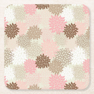 rosa und braun-mattes Muster Rechteckiger Pappuntersetzer