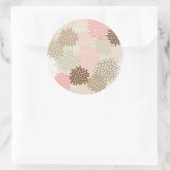 rosa und braun-mattes Muster Runder Aufkleber (Tasche)