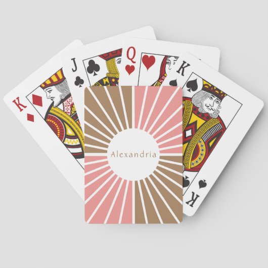 Rosa und braun Personalisiert Spielkarten (Rückseite)