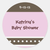 rosa und braun runder aufkleber (Vorderseite)