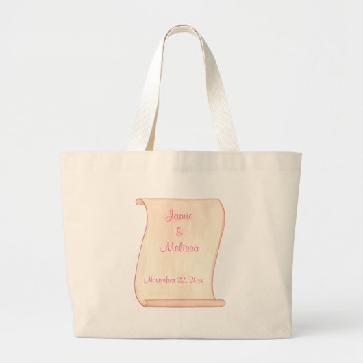 Rosa und braun Scroll, Hochzeiten Tragetaschen (Vorne)