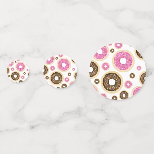 Rosa und braun Sprinkle Donuts Fun Party Tischdeko Konfetti (Vorderseiten)