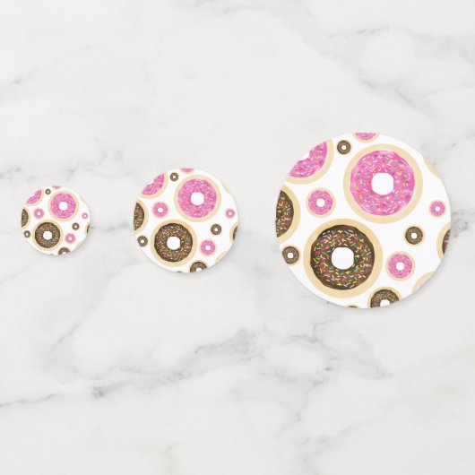 Rosa und braun Sprinkle Donuts Fun Party Tischdeko Konfetti (Rückseiten)