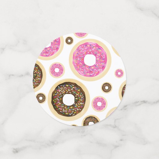 Rosa und braun Sprinkle Donuts Fun Party Tischdeko Konfetti (Klein Vorderseite)