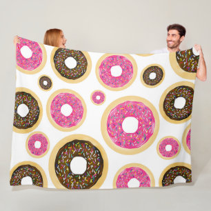 Rosa und braun Sprinkle Donuts Moderner Spaß Niedl Fleecedecke