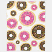 Rosa und braun Sprinkle Donuts Moderner Spaß Niedl Fleecedecke (Vorderseite)