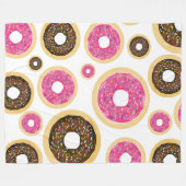 Rosa und braun Sprinkle Donuts Moderner Spaß Niedl Fleecedecke (Vorderseite (Horizontal))