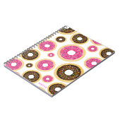 Rosa und braun Sprinkle Donuts Moderner Spaß Niedl Notizblock (Linke Seite)