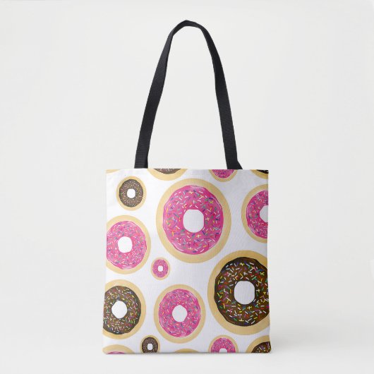 Rosa und braun Sprinkle Donuts Moderner Spaß Niedl Tasche (Vorderseite)