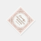 Rosa und braun Western Junggeselinnen-Abschied Serviette (Ecke)