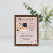 Rosa und braun wirbelfarbene Maniküre Einladung zu (Stehend Vorderseite)