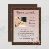 Rosa und braun wirbelfarbene Maniküre Einladung zu (Vorne/Hinten)