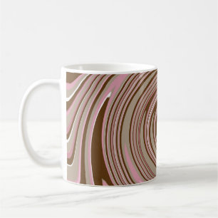 Rosa und braun wirbelfarbenes Muster Kaffeetasse