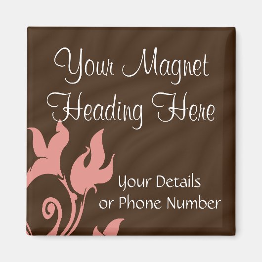 Rosa und braun wirbeln magnet (Vorne)