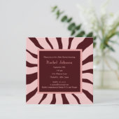 Rosa und braun Zebra Babydusche Einladung (Stehend Vorderseite)
