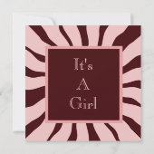 Rosa und braun Zebra Babydusche Einladung (Rückseite)