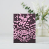Rosa und braune Blumenlatte Postkarte (Stehend Vorderseite)