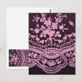 Rosa und braune Blumenlatte Postkarte (Vorne/Hinten)