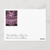 Rosa und braune Blumenlatte Postkarte (Rückseite)