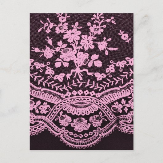 Rosa und braune Blumenlatte Postkarte (Vorderseite)