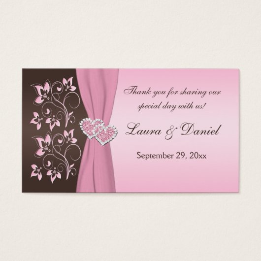 Rosa und braune Blüten, Gastgeschenk Hochzeit des  (Vorderseite)