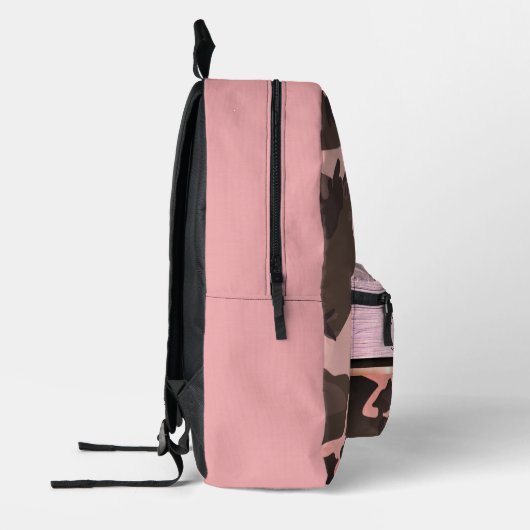 Rosa und braune Camouflage Schimmery Chic Personal Bedruckter Rucksack (Links)
