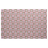 Rosa und braune Elefanten| Polka - Punkte Stoff (Fat Quarter (45,7 x 55,9 cm))