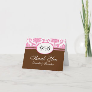 Rosa und Braune Hochzeit Danke